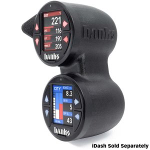 GMC 1500 Gauge Pod - Banks Power - iDash Stealth Dual Pod Mount 52mm - Black - `19-`21
